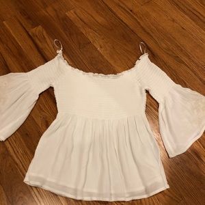 Off-The-Shoulder Smocked Blouse
